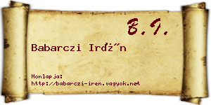 Babarczi Irén névjegykártya