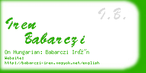 iren babarczi business card